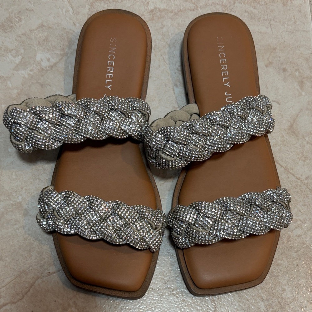Sincerely Jules Metallic Braided Sandals